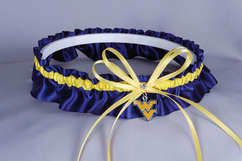 West Virginia University Mountaineers Wedding Garter