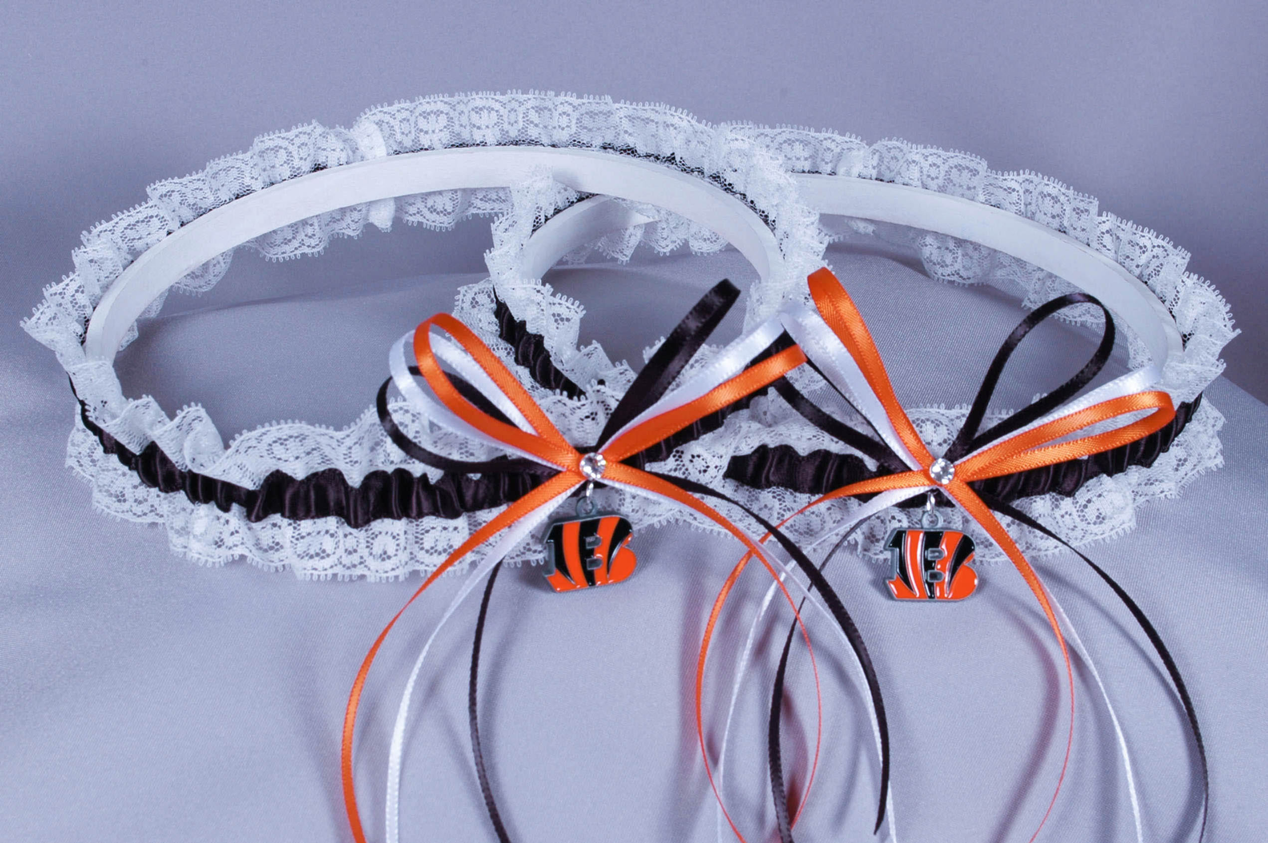 Cincinnati Bengals Lace Wedding Garter Set