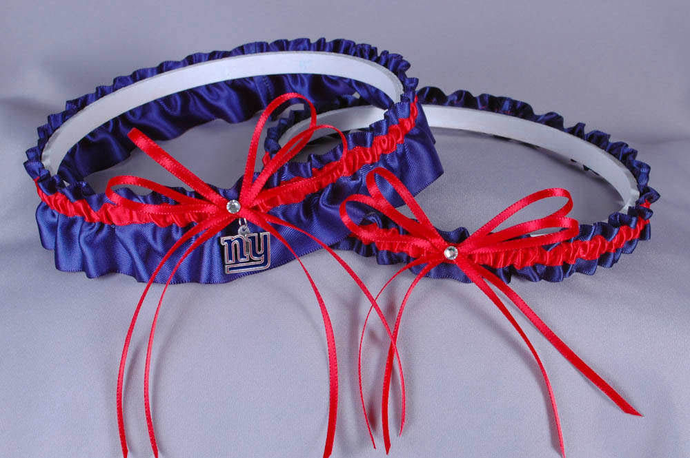 New York Giants Wedding Garter Set