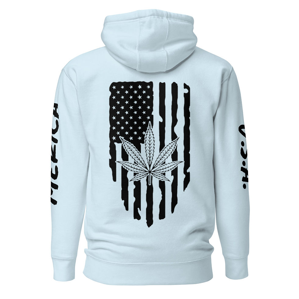 Thumbnail: Pot Leaf Hoodie with American Flag Background