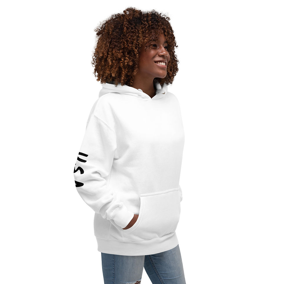 Thumbnail: Playing Cornhole/Bags Hoodie with American Flag Background
