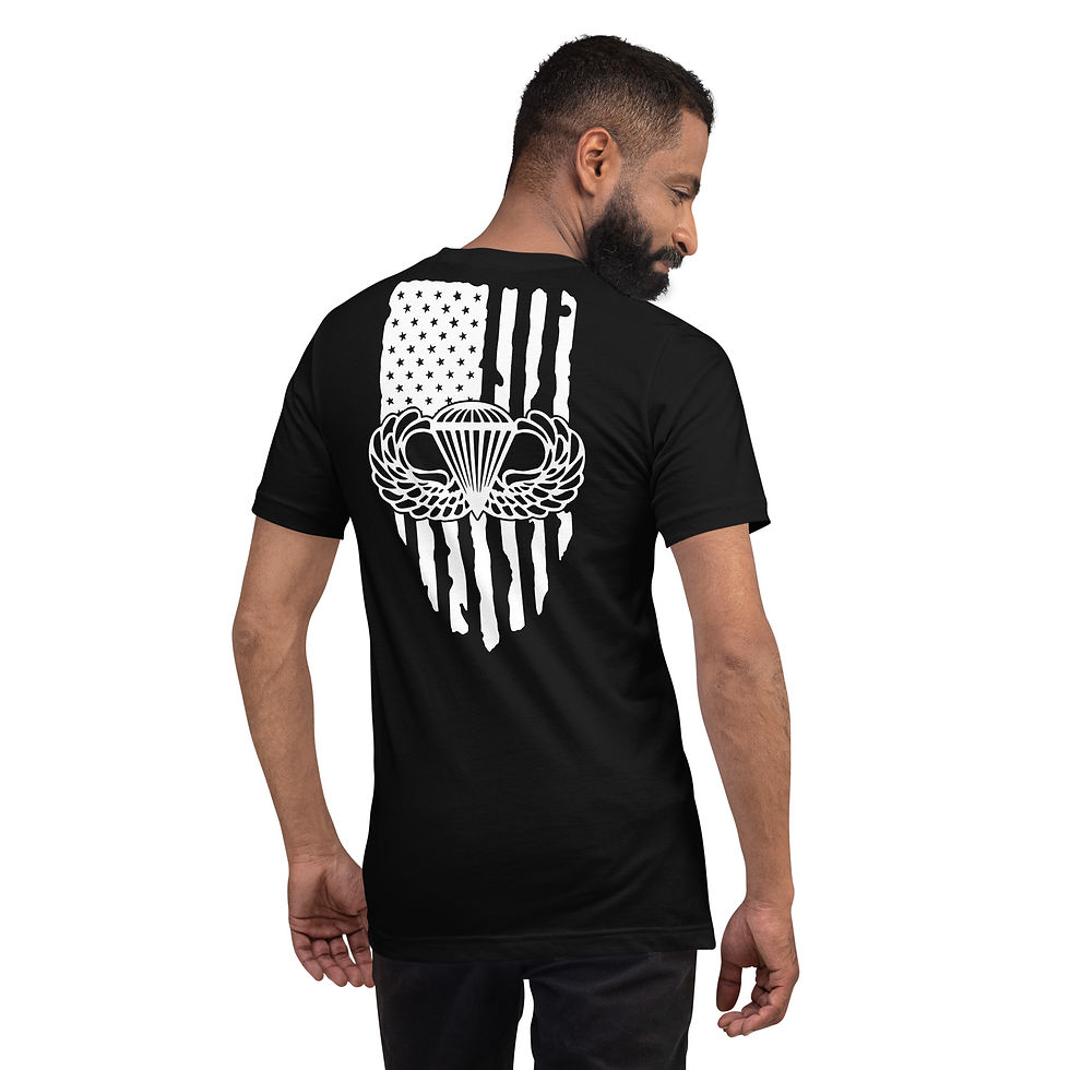 Airborne Symbol with American Flag T-Shirt