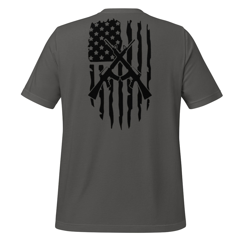Thumbnail: T-Shirt with Flag & Guns (AR-15s Crossing)