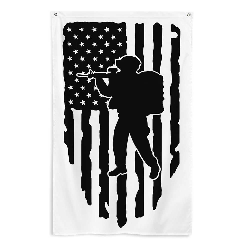 Thumbnail: Soldier on Guard Distressed American Flag