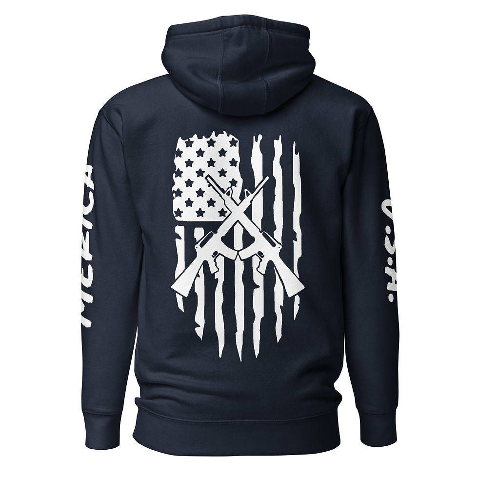 Thumbnail: AR-15s Crossing Hoodie with American Flag