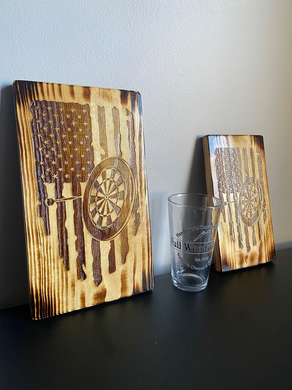 Thumbnail: Bar sign with American flag and dart board