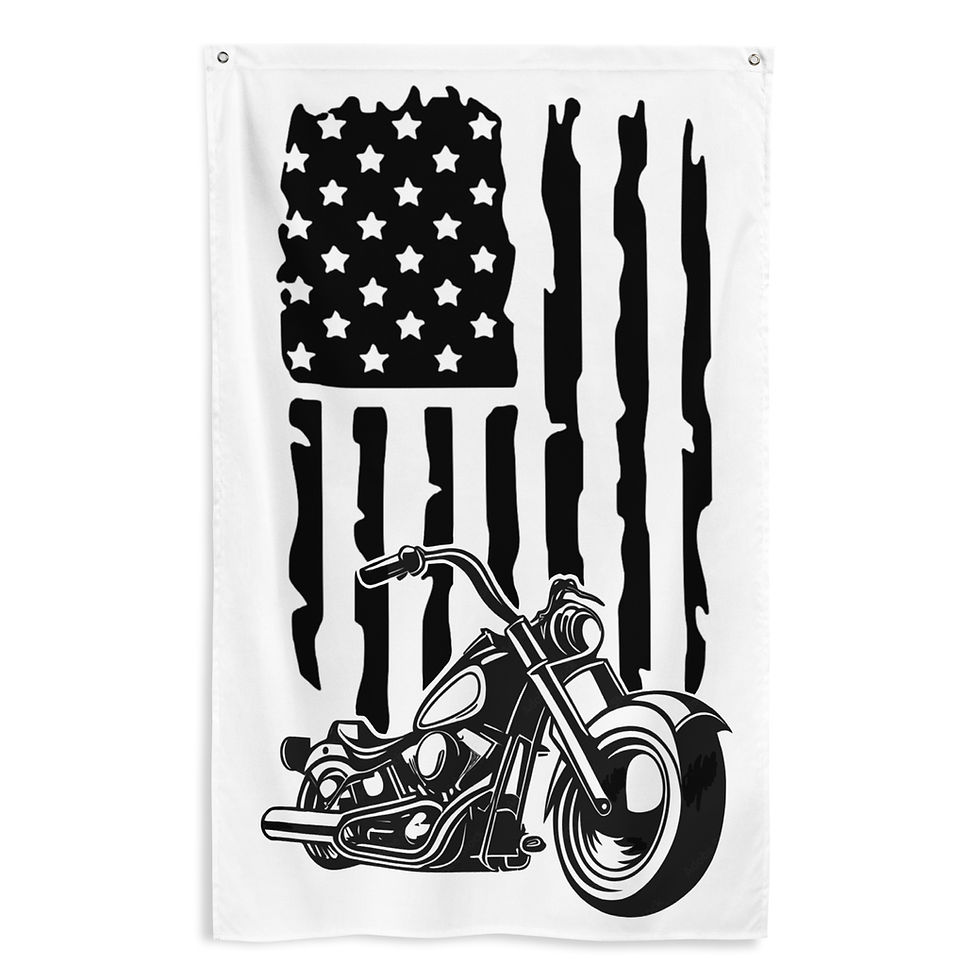 Thumbnail: Distressed American Flag with Motorcycle