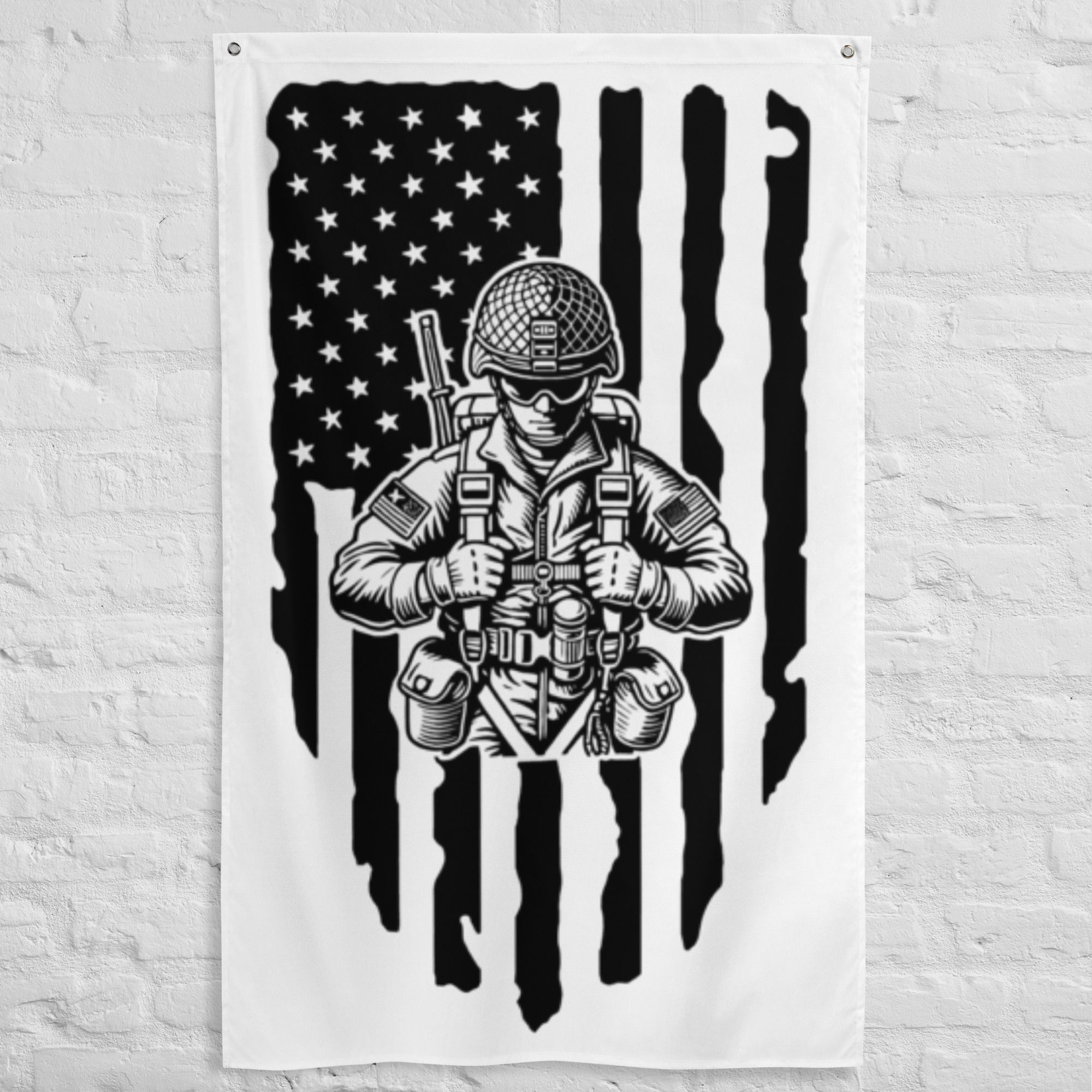 Paratrooper with Distressed American Flag