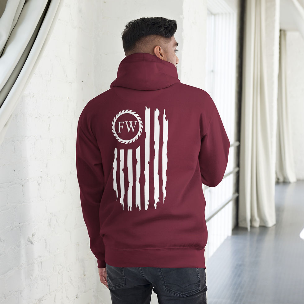 Thumbnail: Distressed Flag Full Woodworking Hoodie