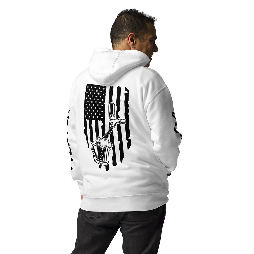 Patriotic Drinking Hoodie with Beer on Tap