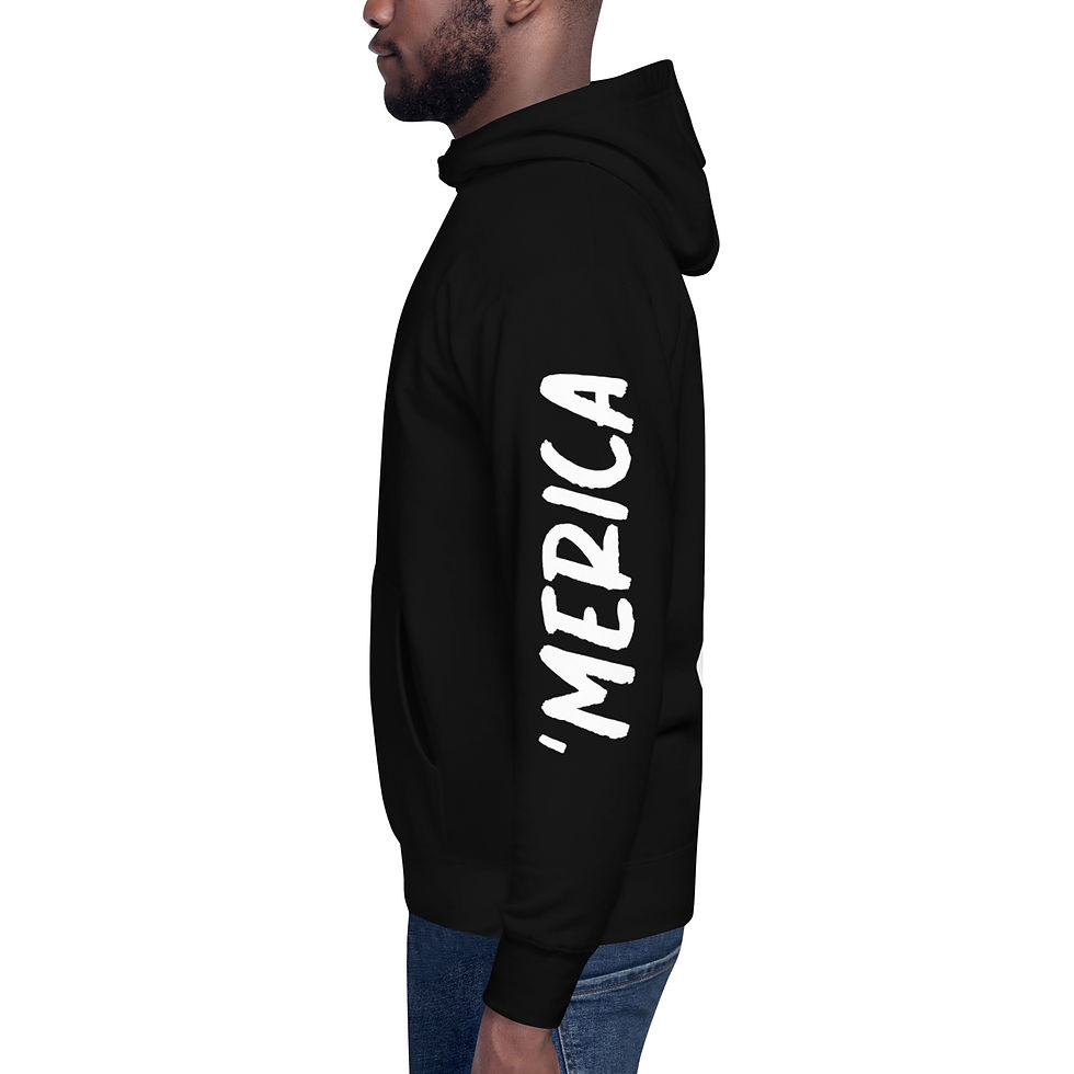 Thumbnail: Patriotic Shotgun Hoodie with American Flag Background