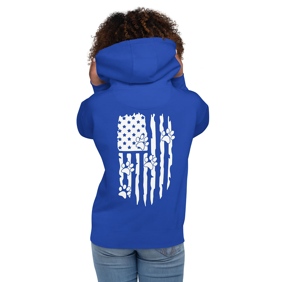 Thumbnail: American Flag Hoodie with Paw Prints