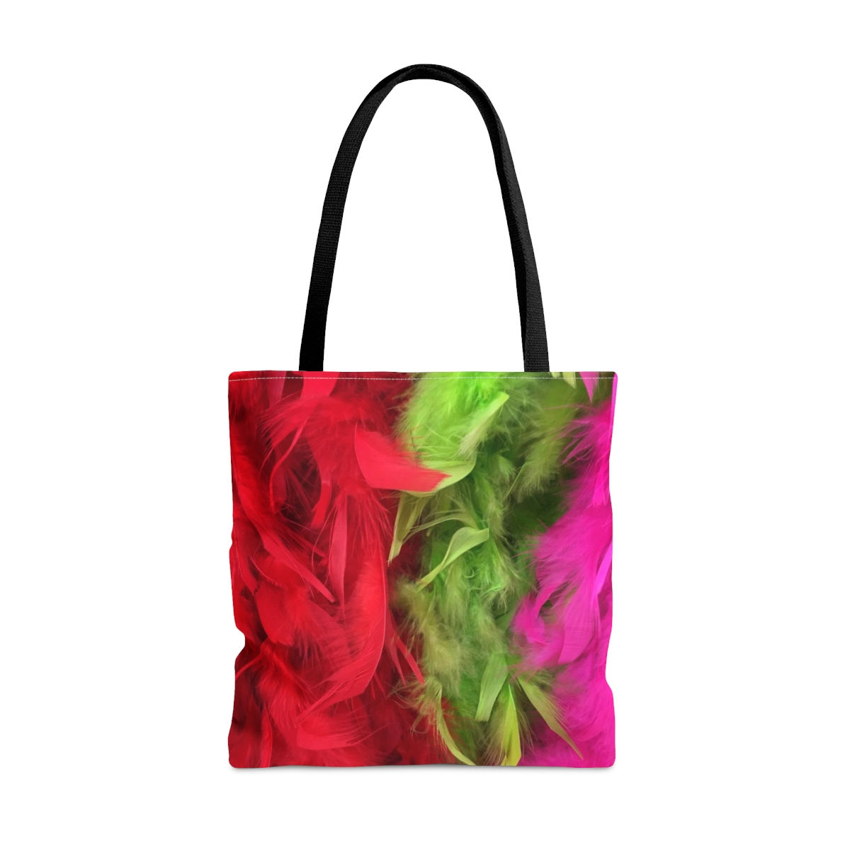 Red Green Pink Feathers Tote Bag (AOP)#1402