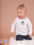 Baby-Pyjamashirt mit Hasenmotiv, Tencel, Wood Fashion, weiss