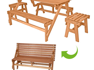 Banco/Mesa com 2 bancos multiuso