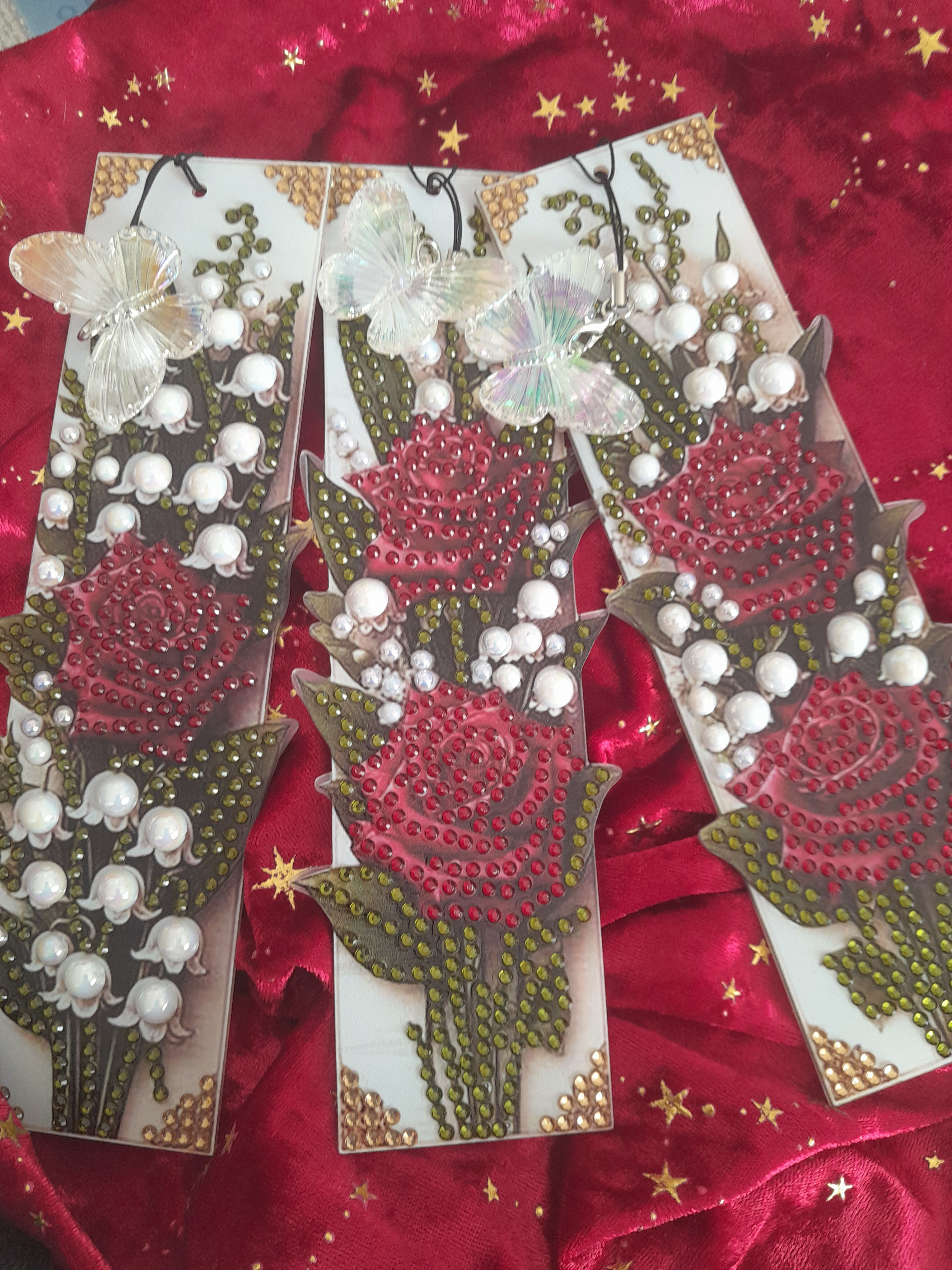 Marque page fleur rouge 