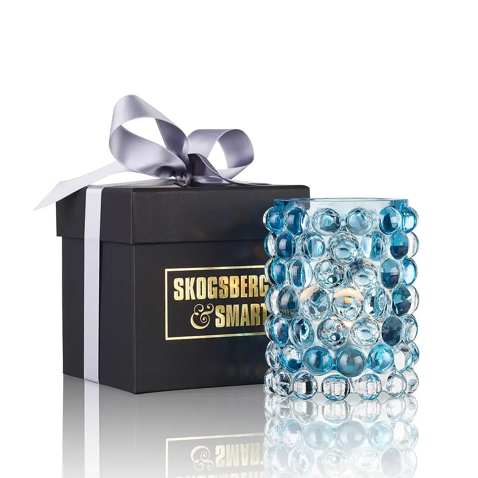 Hurricane Lamp Boule, Skogsberg & Smart, Coral Blue