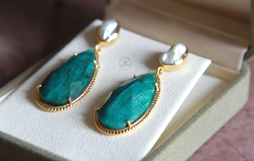 Miniatura: Emerald Green Drop Earrings