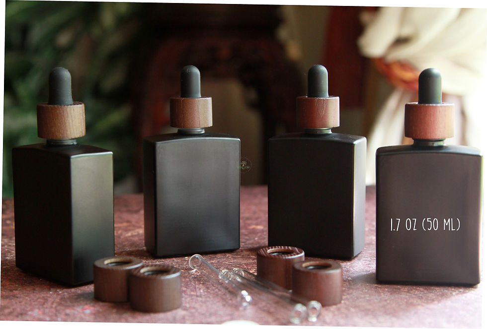 Rectangle Glass Bottle 1.7oz Wooden Cap