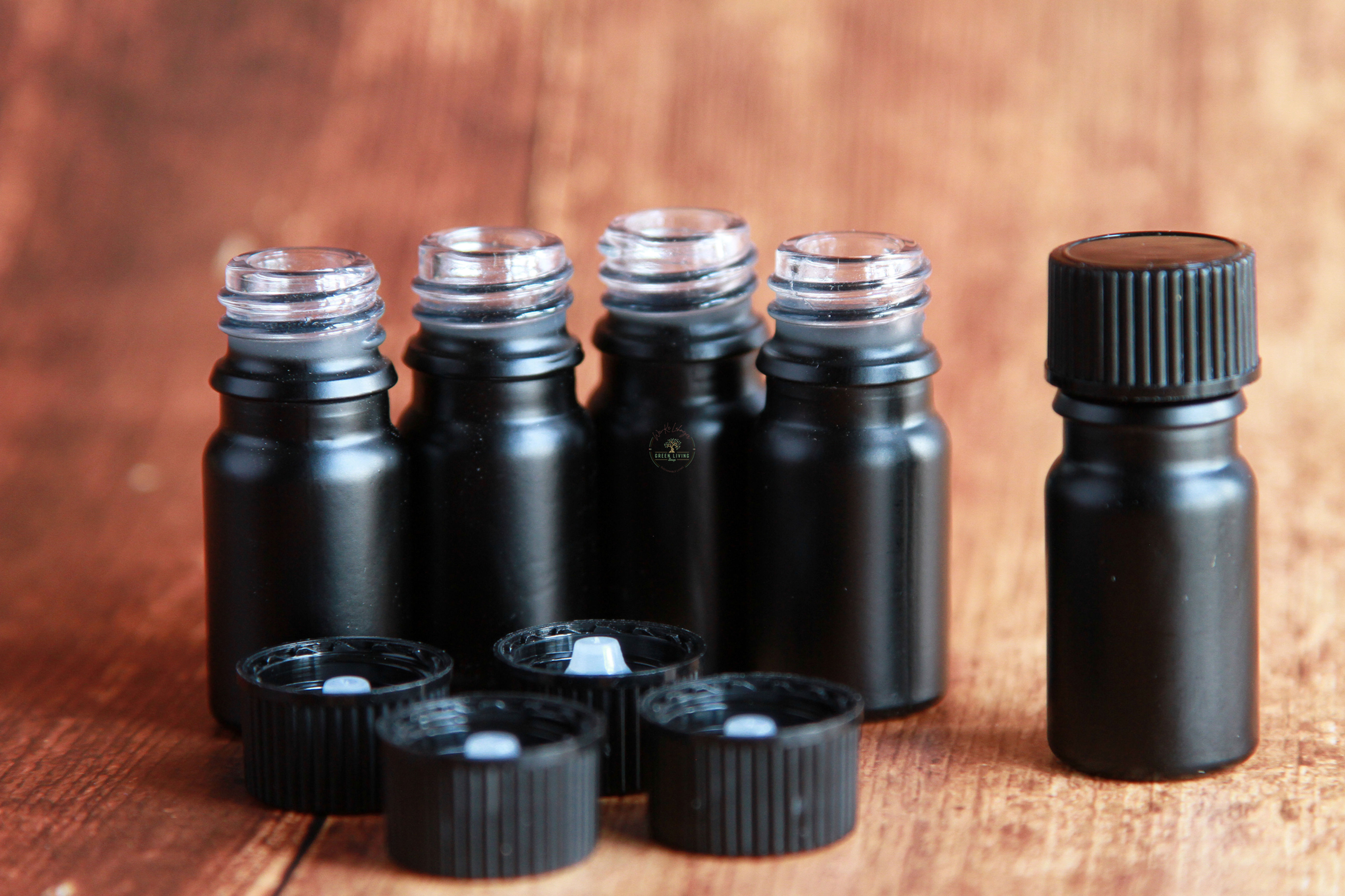 5ml Matte Black Glass Bottles
