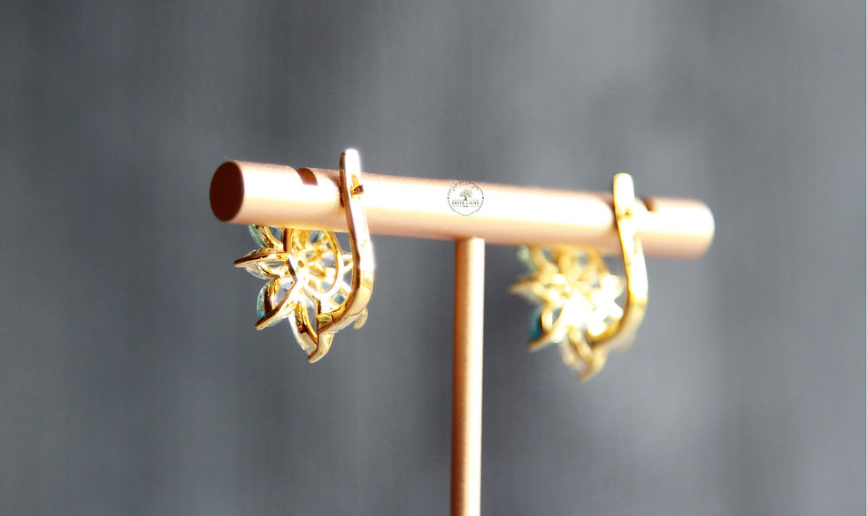 Blue & White Topaz Flower Earrings