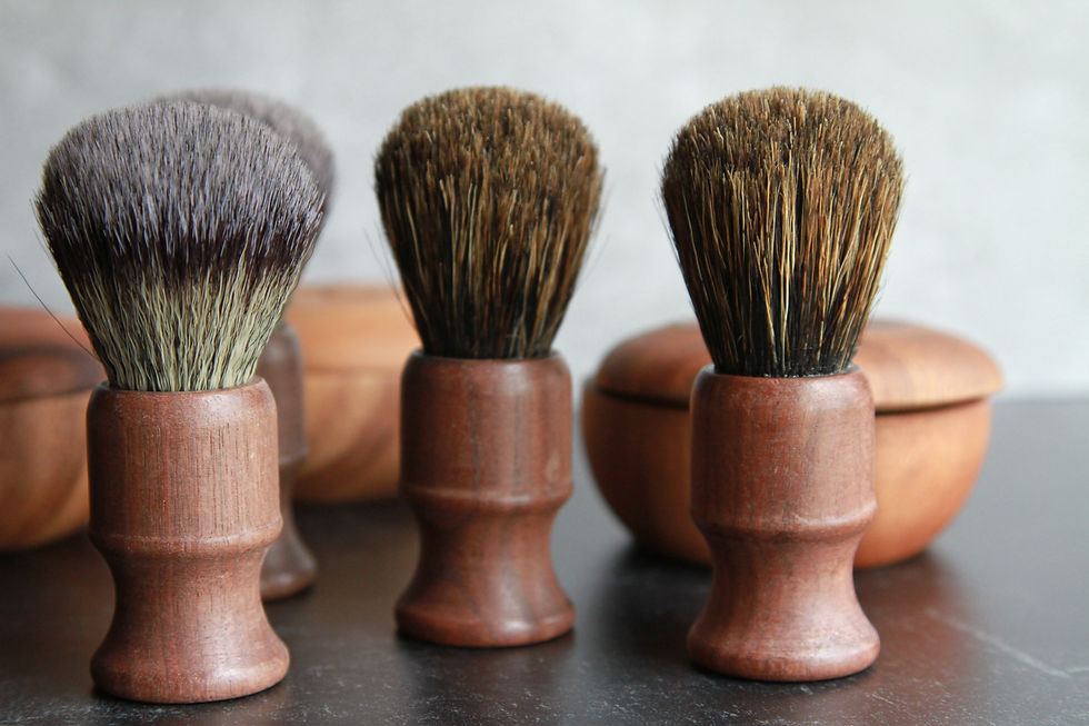 섬네일: Walnut Shaving Bowl Brush Set