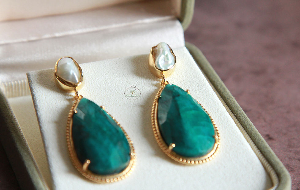 Miniatura: Emerald Green Drop Earrings