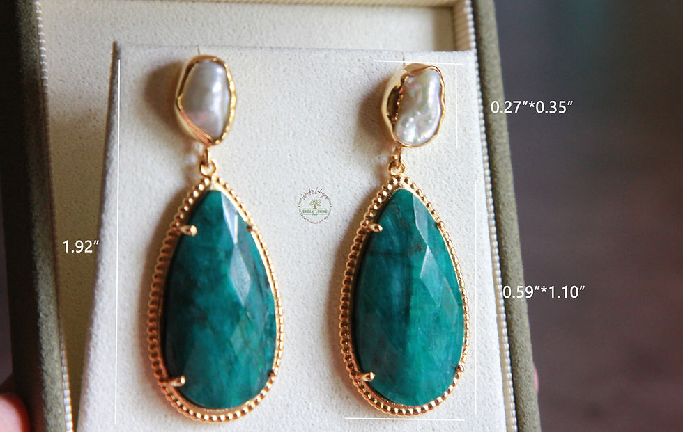 Thumbnail: Emerald Green Drop Earrings