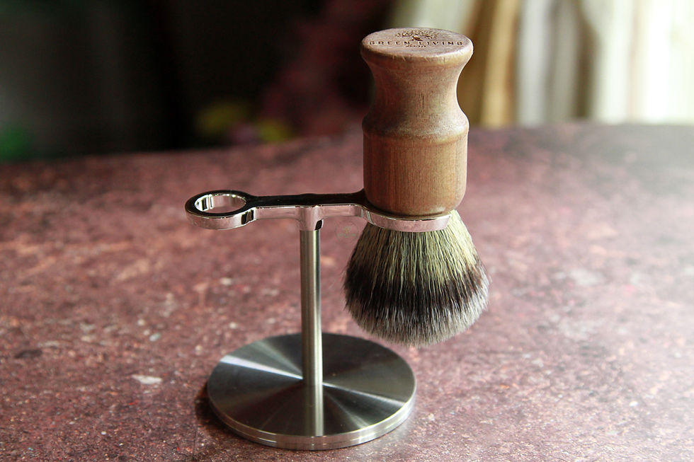 Thumbnail: Black Walnut Shaving Bowl Brush Stand Soap Set