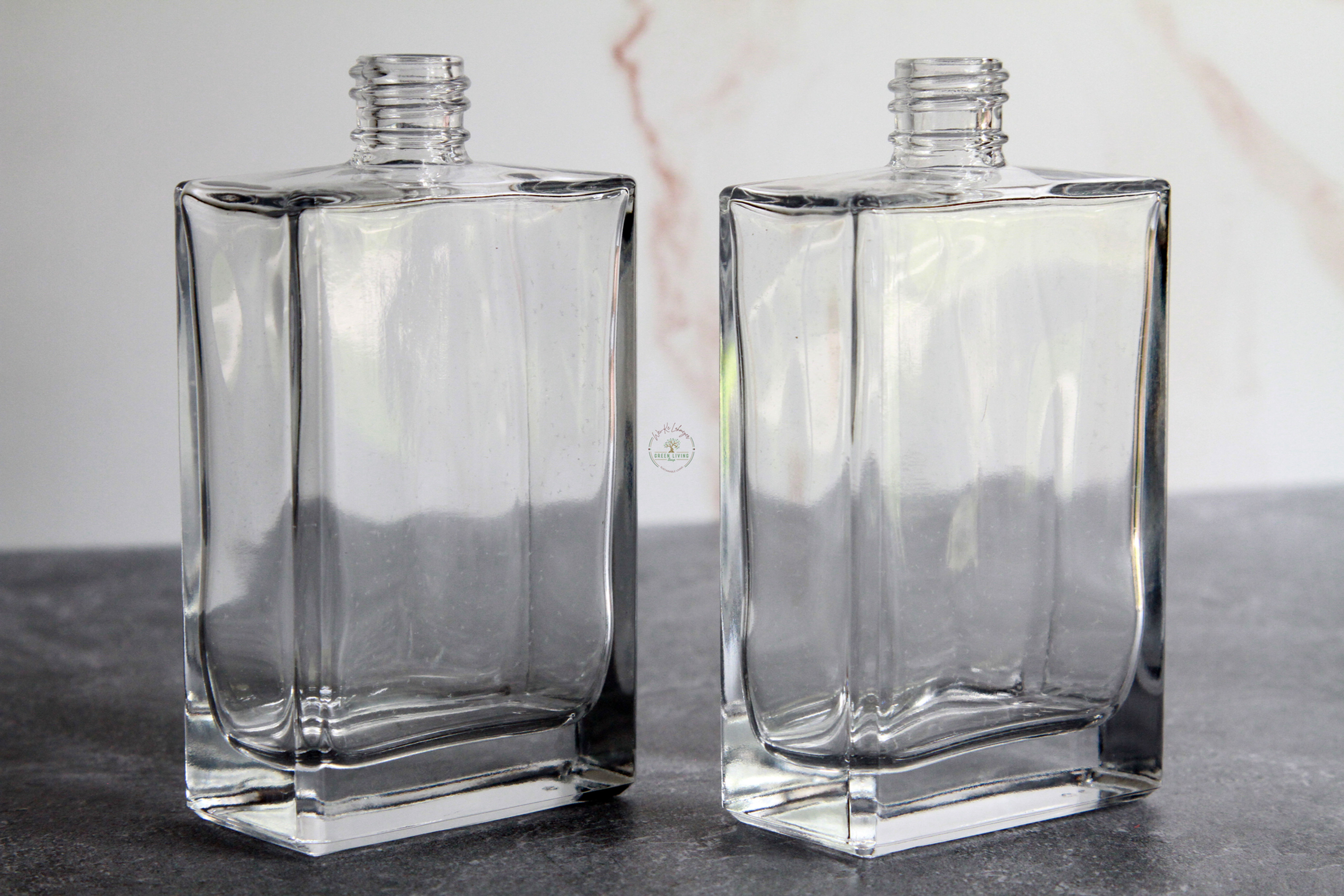 Rectangle Clear Glass Bottle
