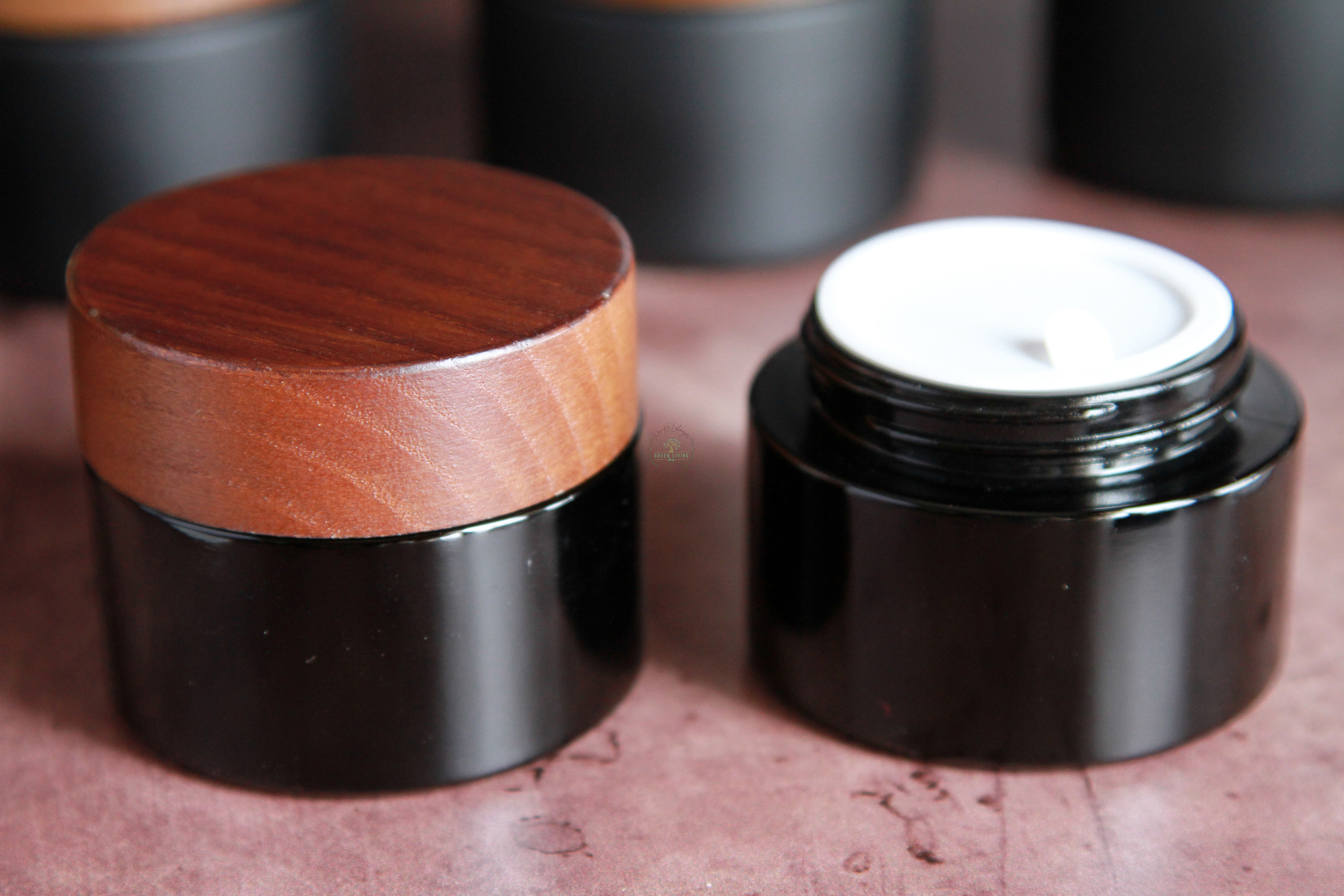 Shiny Dark Violet Glass Cosmetic Jar