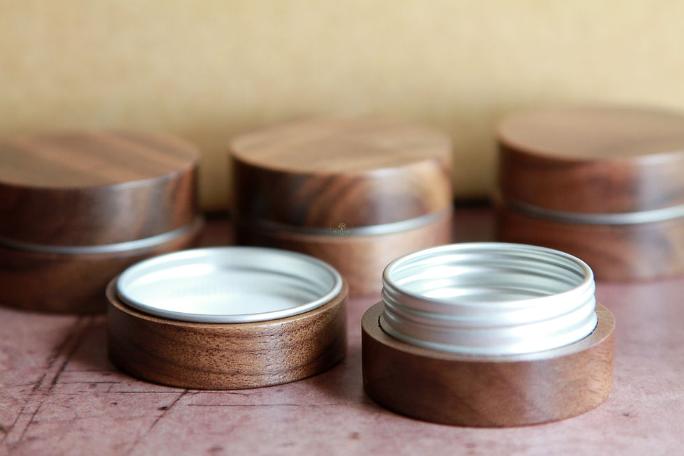 サムネイル： Bulk Pack of 24 ~ Black Walnut Cosmetic Tins with Lids
