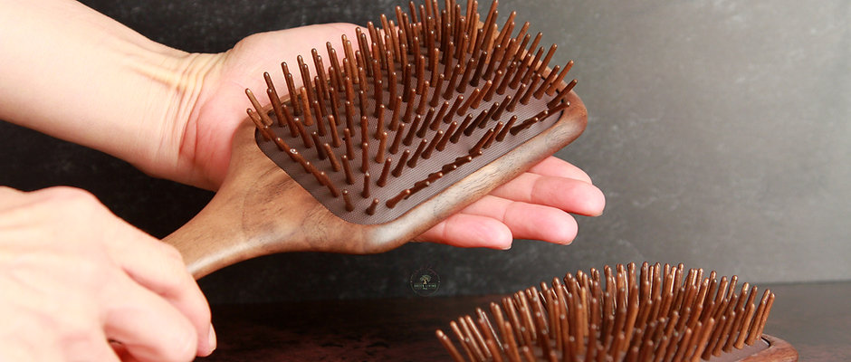 Black Walnut Wooden Paddle Hair Brush