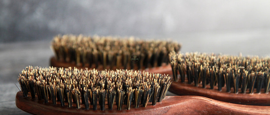 Solid Black Walnut Boar Bristle Brush