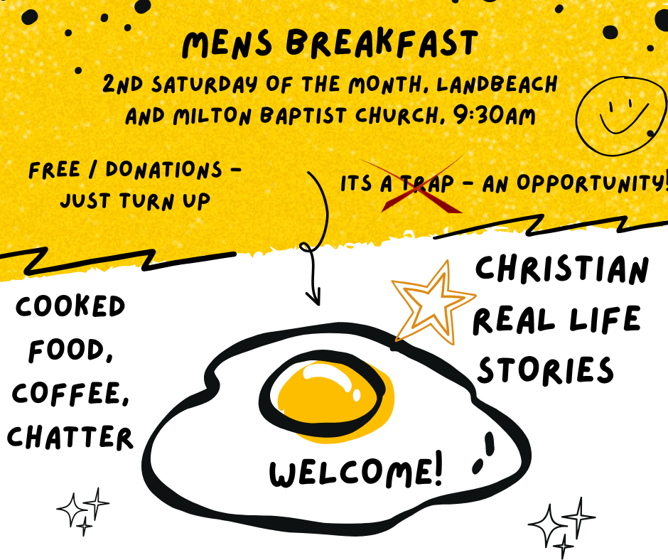 Men's Breakfast, 9th May, 9:30am