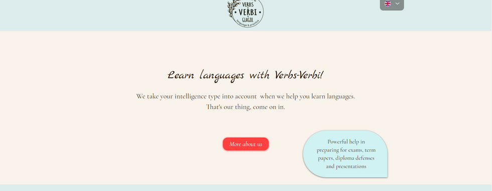 Example of a website made on wix