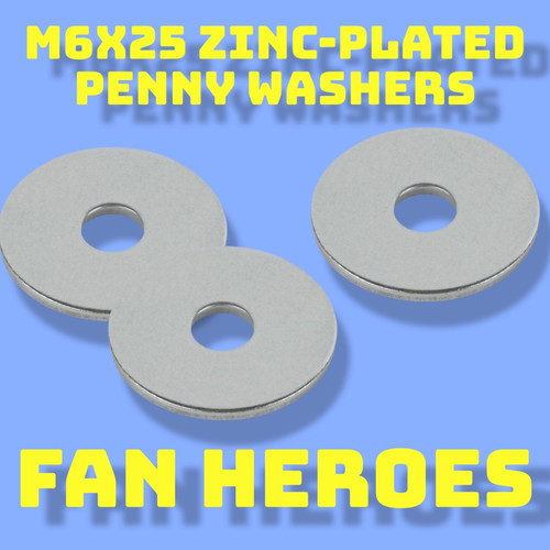 M6 x 25 Penny Washers Zincplated The Fan Heroes