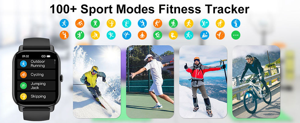 Thumbnail: Jxrev Smart Watch, 1.85" Sports Watch for IP68 Waterproof, 110+ Sport Modes, Fit