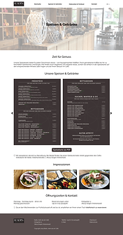 Das Mockup zur Webseite "Speisen & Getränke" von Radis, mehr als ein Café.