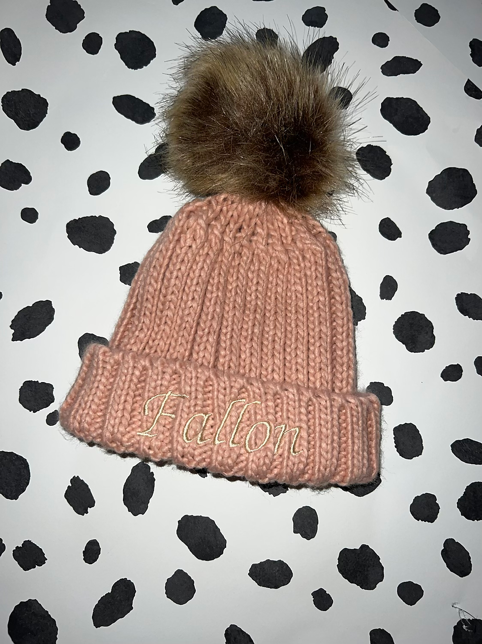 Thumbnail: Personalised Chunky Knit Bobble Hat