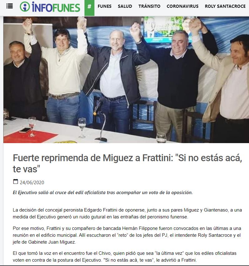 Frattini :"El reto de Juan Miguez fue para ellos mismos. A mi no me dijo nada"