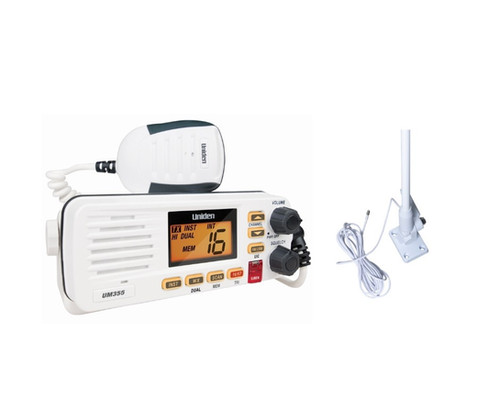 Uniden UM355 In Boat VHF Radio + 1.5M VHF Aerial | Mercury Bay Marine
