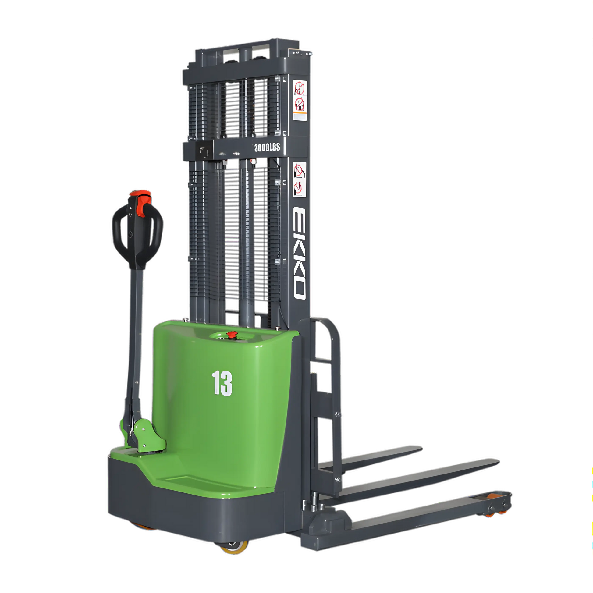 EKKO EB13C-118Li 2800 lb Lithium Straddle Stacker