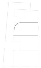 Sketch of the apartment's layout with the smaller bedroom highlighted.