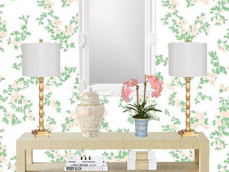 Pink and Green Entryway