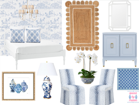 Blue and White Mood Board