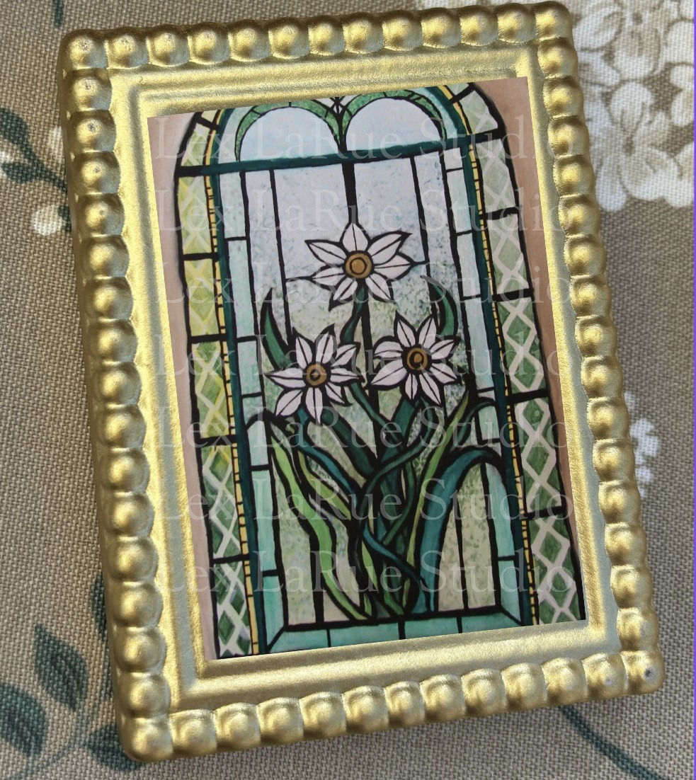 "Jonquil Panes" Mini Print- 2.5x3.5 in. ACEO