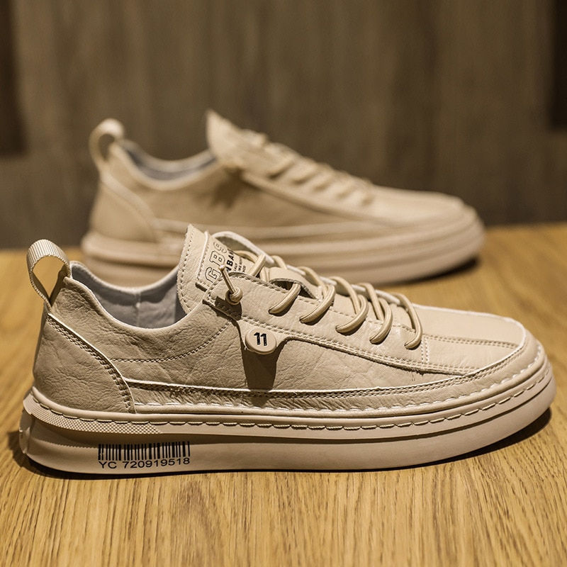 Thumbnail: Casual PU Leather Shoe Trend Men's  Flats Shoes Waterproof Non-Slip Board Shoe