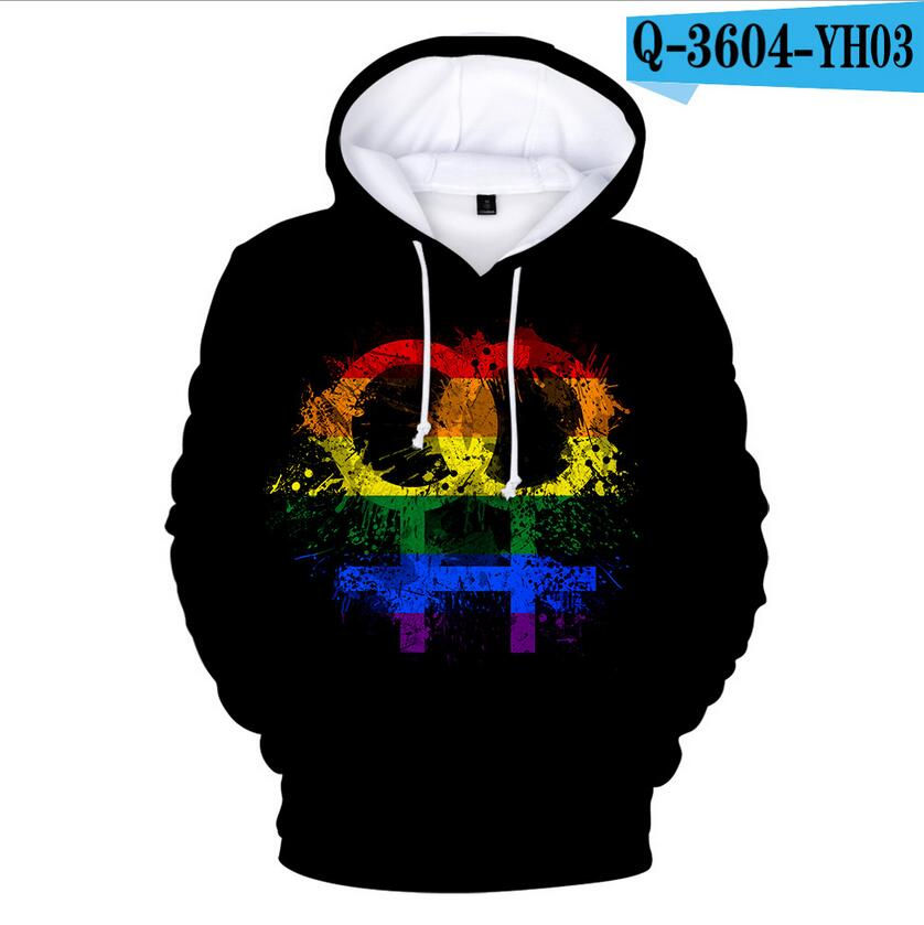 Thumbnail: Colorful Rainbow LGBT Hoodies  Pride LGBT Hoodie Fashion Casual Pullover Hooded