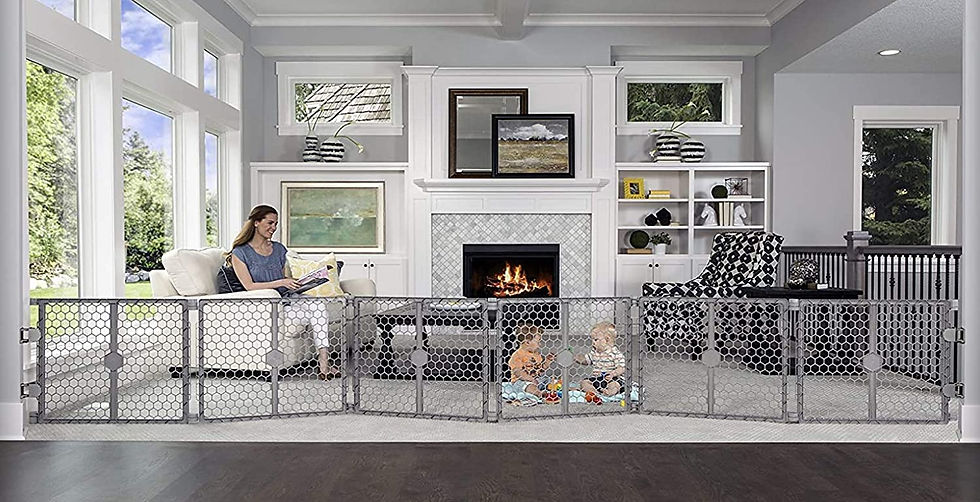 Thumbnail: Regalo Plastic 192-Inch Super Wide Adjustable Baby Gate and Play Yard, 2-In-1, 